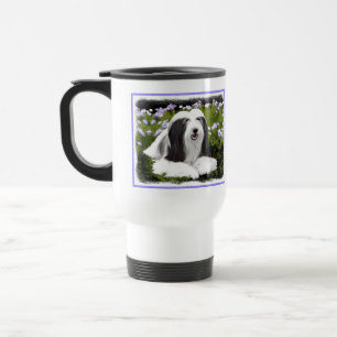 Taza De Viaje Pintura de color con barba - Arte de perro origina