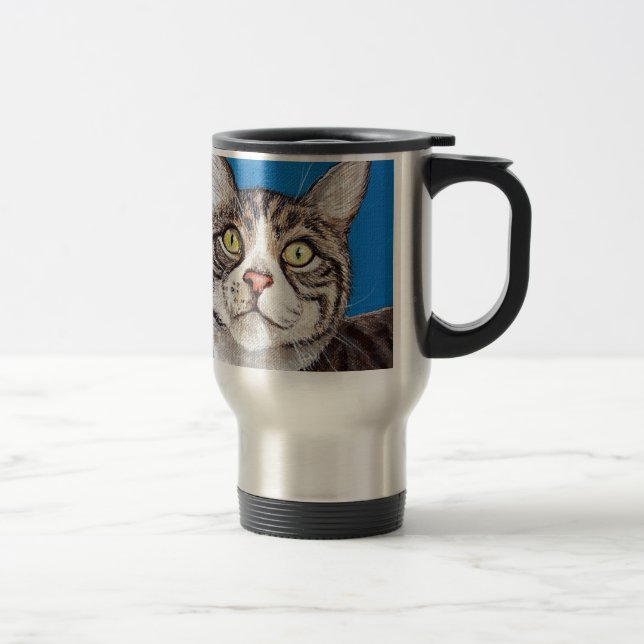Taza De Viaje Pintura de gatos tabby (Derecha)