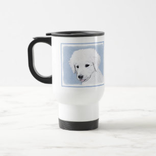 Taza De Viaje Pintura de Kuvasz - Arte de perro original lindo