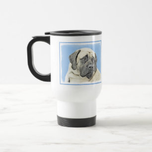 Taza De Viaje Pintura de malvado inglés (Fawn) - Arte de perro o