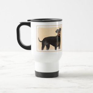 Taza De Viaje Pintura de Manchester Terrier Arte Animal Original
