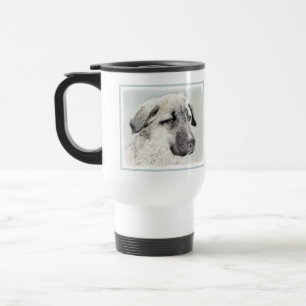 Taza De Viaje Pintura de pastor anatoliano - Arte original del p