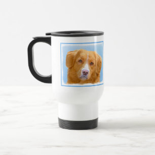 Taza De Viaje Pintura de perro de la recuperación del pato de N