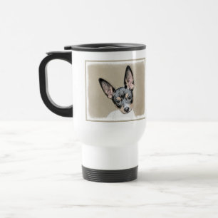 Taza De Viaje Pintura de Rat Terrier - Arte Perro Original.