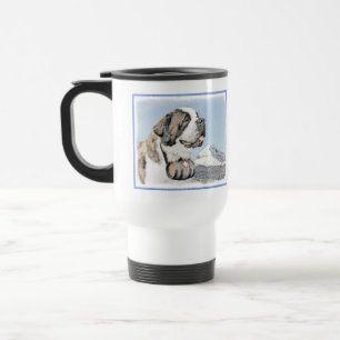 Taza De Viaje Pintura de St Bernard - arte original lindo del