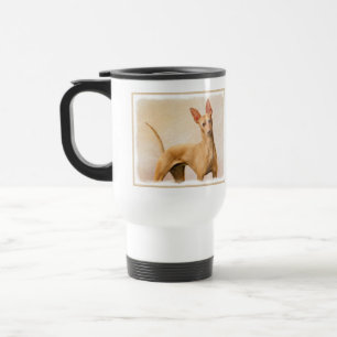 Taza De Viaje Pintura del Cirneco dell’Etna - Arte de perro orig