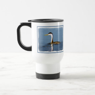 Taza De Viaje Pintura gris de Clark - Arte de pájaro original