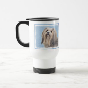Taza De Viaje Pintura Havanesa (plateada) - Arte de Perro Origin