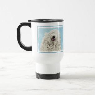 Taza De Viaje Pintura Komondor - Arte Perro Original Cuto