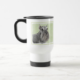 Taza De Viaje Pintura Schnauzer (gigante, estándar) - Arte de pe