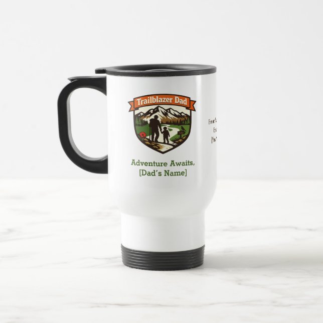 Taza De Viaje Pionero Papá Día del Padre Personalizable (Izquierda)