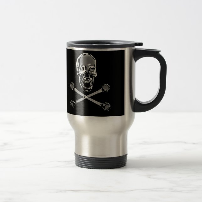 Taza De Viaje Pirata Rogers alegre del cromo (Derecha)