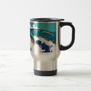 Taza De Viaje PixDezines konen uehara olas oceánicas, 上 原