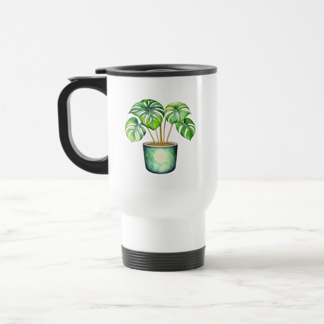 Taza De Viaje Plantar a mamá | Planta de Monstera (Izquierda)