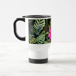 Taza De Viaje Plantas tropicales rosas y verdes