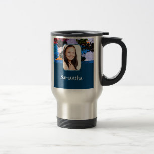 Taza De Viaje Plantilla de foto floral personalizada