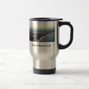 Taza De Viaje Playa de Venecia, Marina Del Rey, LAX, playa CA de