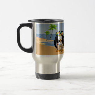 Taza De Viaje Playa tropical de la isla del pirata de Hula de