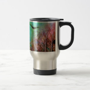 Taza De Viaje Plumas de pavo real pastel