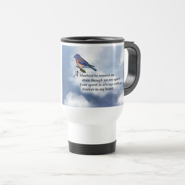 Taza De Viaje Poema del monumento del Bluebird (Anverso derecho)