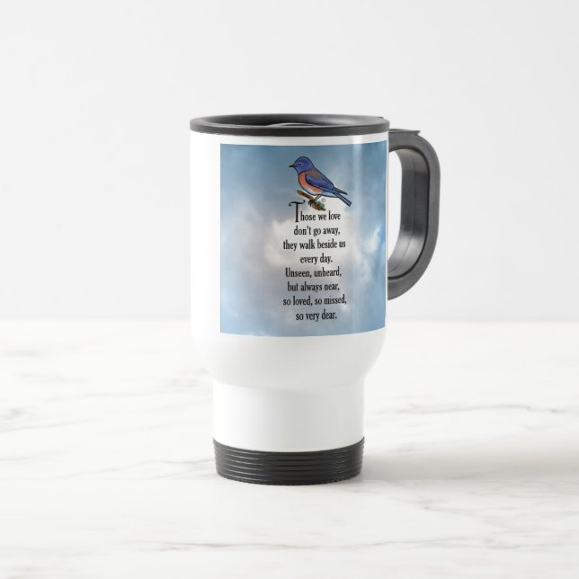 Taza De Viaje Poema "tan amado" del Bluebird (Anverso derecho)