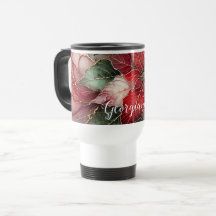 Poinsettia de tinta de alcohol floral festiva pers