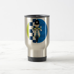 Taza De Viaje Policía lindo de Británicos del dibujo animado