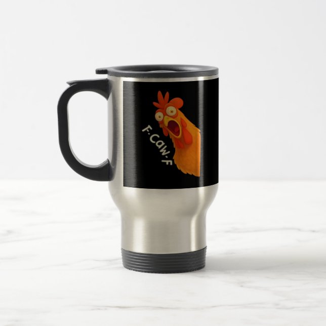 Taza De Viaje Pollo F-Caw-F Retro Clásico (Izquierda)