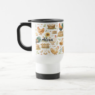 Taza De Viaje Pollo Lindo Personalizado Animal de Granja