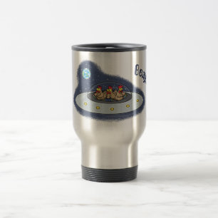 Taza De Viaje Pollos divertidos en el ilustracion del personaliz