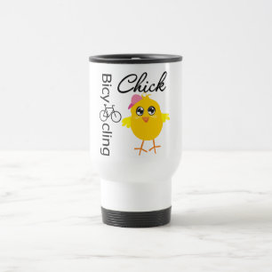 Taza De Viaje Polluelo que monta en bicicleta