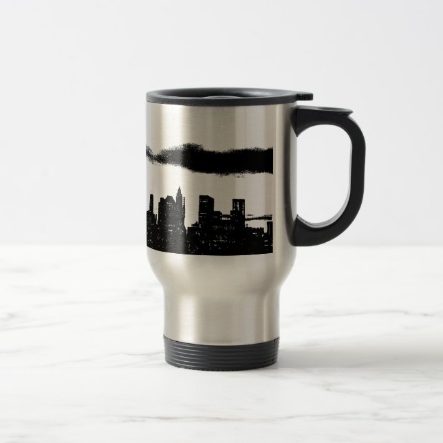 Taza De Viaje Pop Art Black White NYC Nueva York (Derecha)