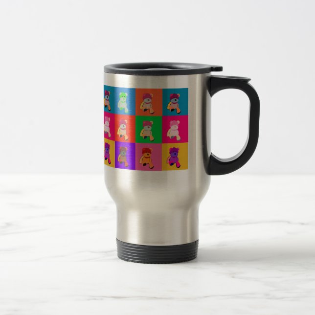 Taza De Viaje Popart Teddy Bear Acero inoxidable Mug (Derecha)