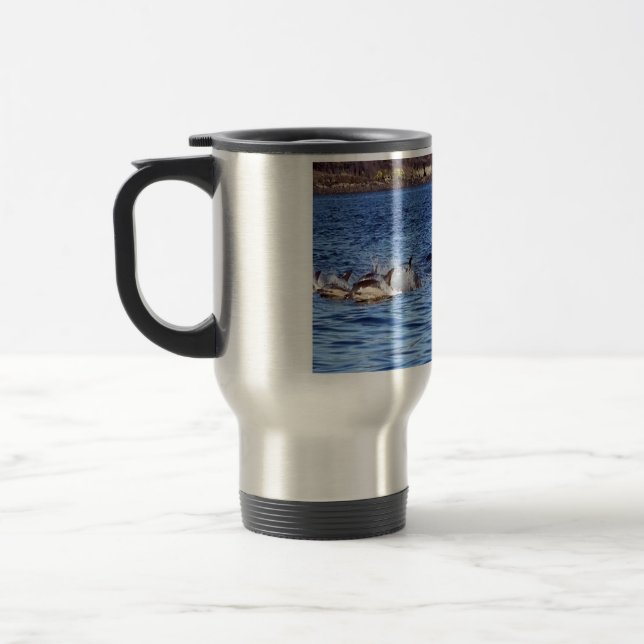 Taza De Viaje Porpografía común de delfines (Izquierda)