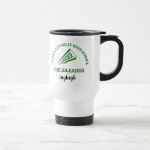 Taza De Viaje Porrista de Escuela Secundaria Verde Personalizada