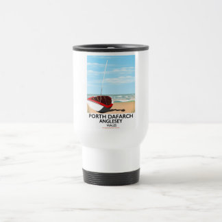 Taza De Viaje Porth Dafarch, poster de viajes anglesey vintage