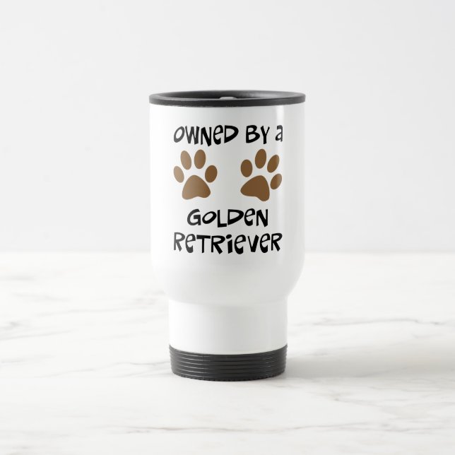 Taza De Viaje Poseído por un golden retriever (Centro)