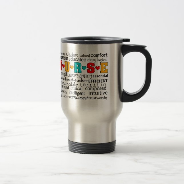 Taza De Viaje Positivo de la enfermera que describe los regalos (Derecha)