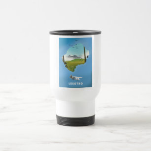 Taza De Viaje Póster de esquí de Lesoto Sudáfrica