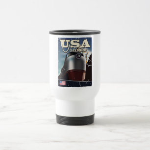 Taza De Viaje Póster de tren de locomotora vintage de tren de va