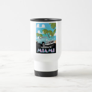 Taza De Viaje Póster de viaje de vacaciones a Miami