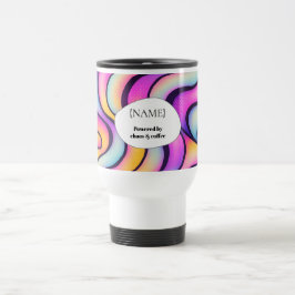 Taza De Viaje Powered by Chaos & Coffee – Personalized Colorful