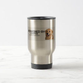 Taza De Viaje Powered by Coffee and a Golden – Stainless 