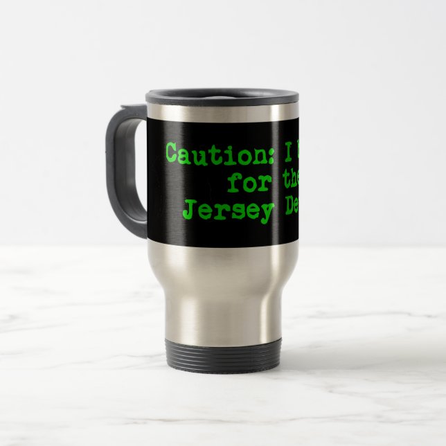 Taza De Viaje Precaución Al Freno Por El Diablo De Jersey (Anverso izquierdo)