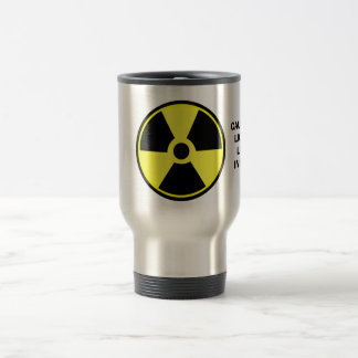 TAZA DE VIAJE PRECAUCIÓN RADIACTIVA: LAVA LÍQUIDA DENTRO