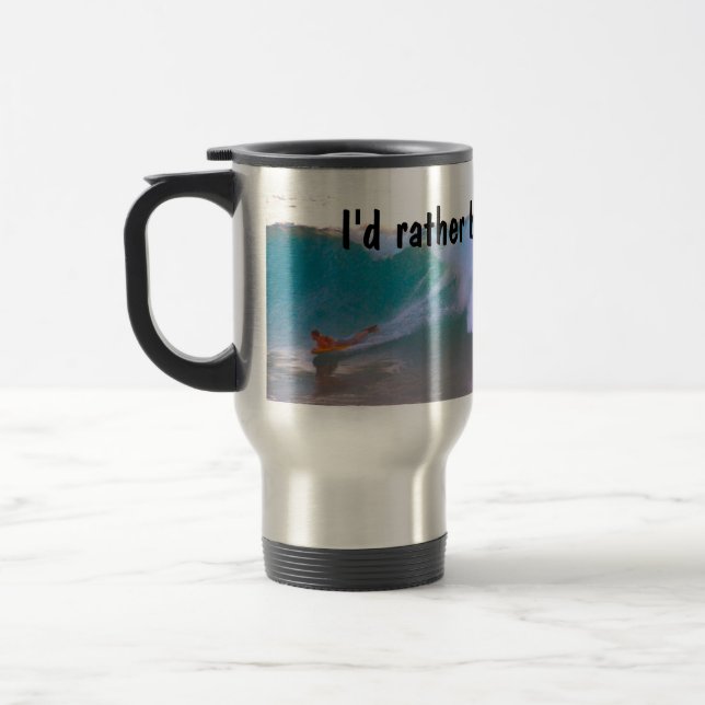 Taza De Viaje Preferiría Estar Surfando (Izquierda)