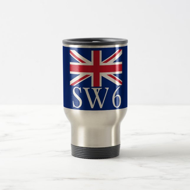Taza De Viaje Prefijo postal SW6 de Londres con Union Jack