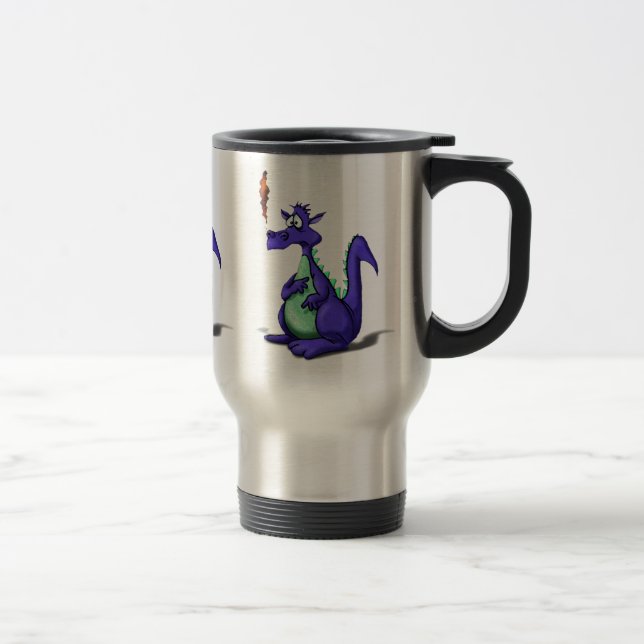 Taza De Viaje Preocupado Personalizado de dragón morado (Derecha)