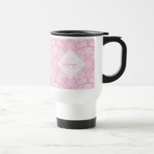 Taza De Viaje Preppy personalizada en Mandala rosa Art Deco