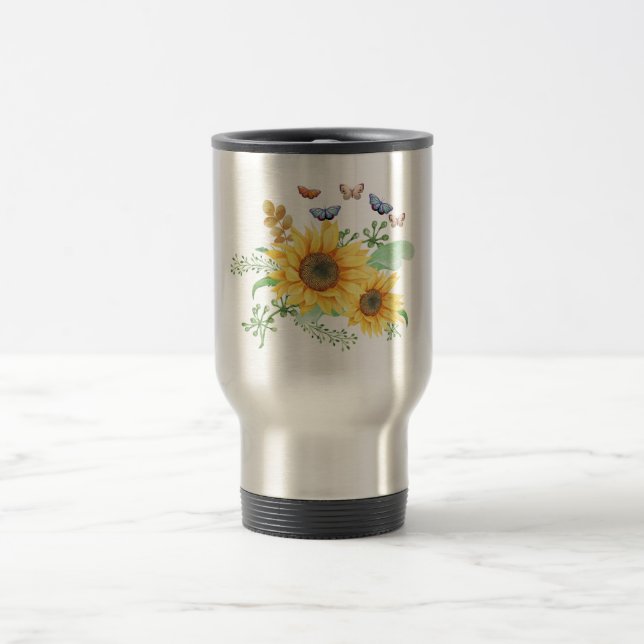 Taza De Viaje primavera de girasol (Centro)